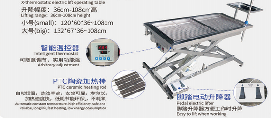 Stainless Steel 304 Electric Veterinary Operating Table Animal Operation Table