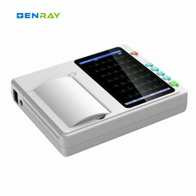 Portable 12 Lead Electrocardiograph 7 Inch Touch Screen Digital ECG Machine Built-in Rechargeable Battery