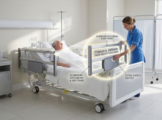 Anti Fall Safety Guardrail Nursing Bed 710x380mm ABS Frame Electric Backrest 2080x980x450mm
